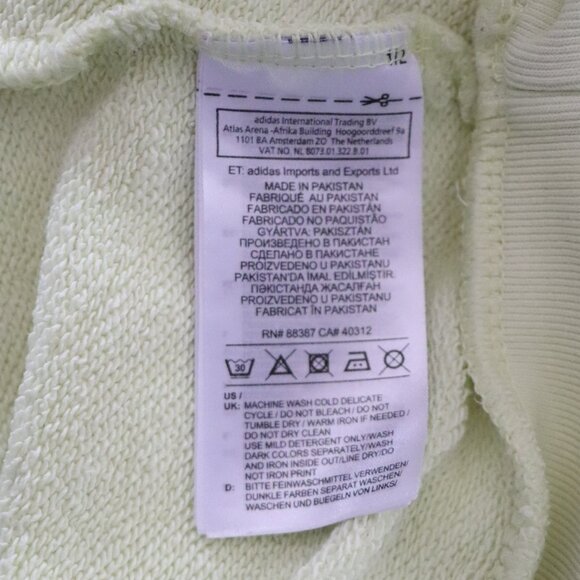 Adidas Yellow Sz XS Womens Cotton Hooded Pullover Drawstring Pocket Sweater - Picture 11 of 12